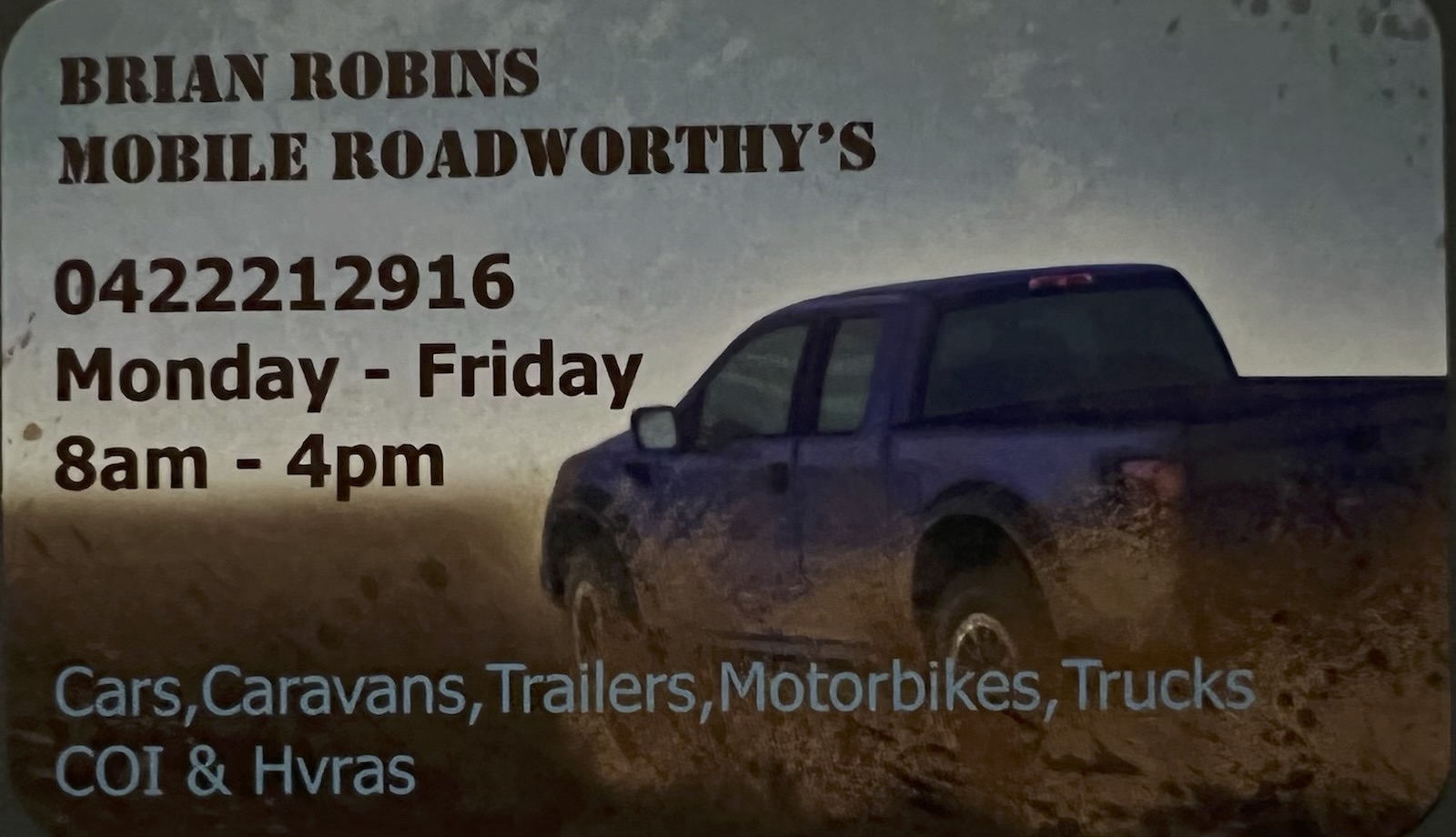 brian-robins-mobile-roadworthy-certificates-agnes-water-1770-business